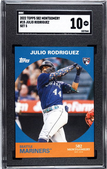 2022 582 Topps Montgomery Club Julio Rodriguez #15 Rookie RC SP SGC 10 Gem Mint
