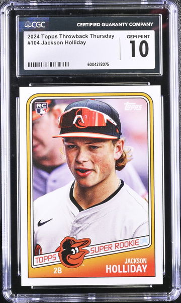2024 TOPPS JACKSON HOLLIDAY #104 Rookie RC Limited print /2716 CGC 10