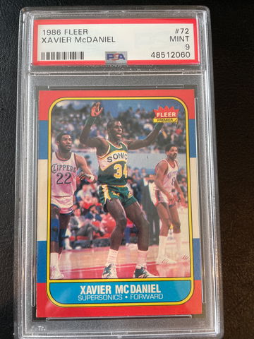 1986 fleer Xavier McDaniel PSA 