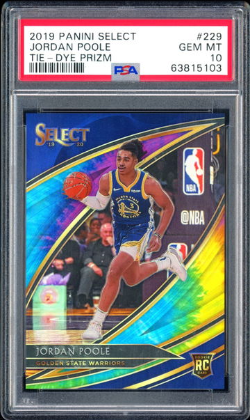 2019-20 Select Courtside Jordan Poole Tie Dye Prizm #/25 PSA 10 GEM-MT 