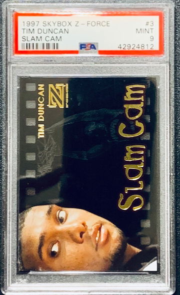 1997 Skybox Slam Cam Tim Duncan RC Acetate Insert PSA 9 POP 13
