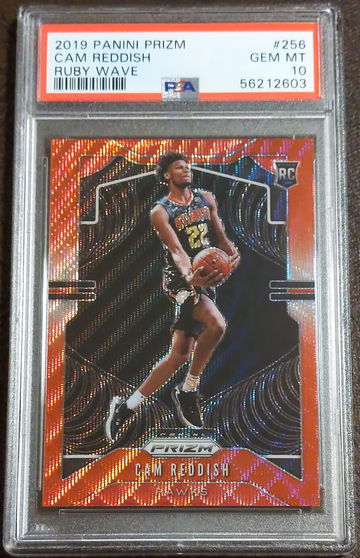 2019 Prizm, Ruby Wave, #256, Cam Reddish, Rookie, PSA 10