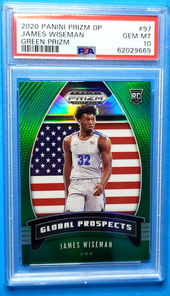 2020 Prizm Draft Picks James Wiseman Green Prizm #97 PSA 10