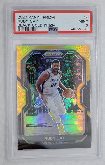 RUDY GAY 2020-21 Panini Prizm #4 BLACK GOLD Prizm 5/5 PSA 9 MINT Jazz