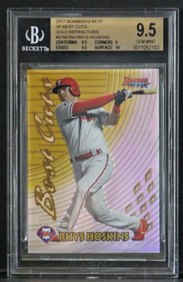 2017 Bowman's Best '97 Best Cuts Gold Refractors /50 Rhys Hoskins BGS 9.5 Pop 2