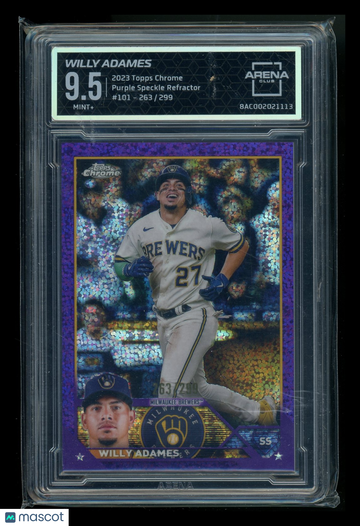 2023 Topps Chrome Purple Speckle Refractor Willy Adames #101 /299 Arena Club 9.5