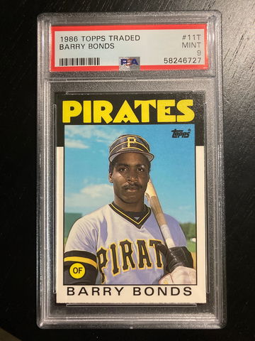 1986 TOPPS TRADED BARRY BONDS ROOKIE RC #11T PSA 9