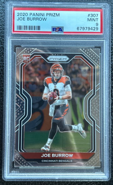 Joe Burrow Prizm PSA 9 2020 #307 RC Rookie Card Cincinnati Bengals 