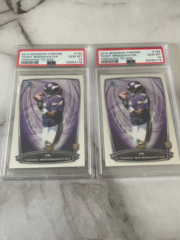(2) 2014 Bowman Chrome Teddy Bridgewater Psa 10 Gem-Mint