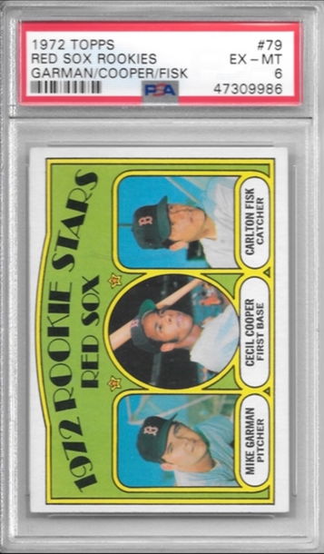 1972 Topps Red Sox Rookies, Fisk/Cooper, PSA 6