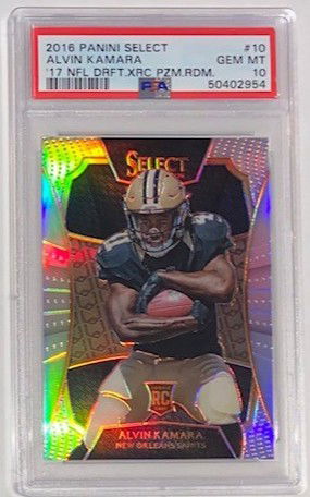 2016 Panini Select '17 NFL Draft XRC Redemption Silver Prizm Alvin Kamara RC PSA 10 Gem-Mint
