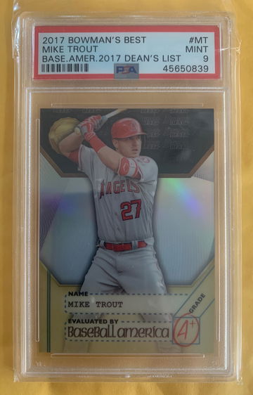 2017 bowman’s best Mike trout dean’s list refractor 
