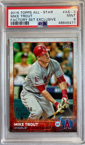 Mike Trout 2015 Factory Set ASG Stamp PSA 9