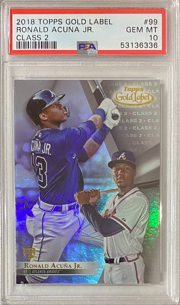 2018 Topps Gold Label Ronald Acuna Jr Class 2 Rookie PSA 10