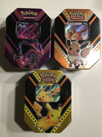 Assorted Pokemon Trading Card Tin Lot of 3