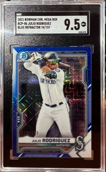 2021 Bowman Chrome Julio Rodriguez Mega Box BCP-86 Blue /150 SGC 9.5