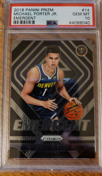 Michael porter Jr 2018 panini prizm emergent psa 10