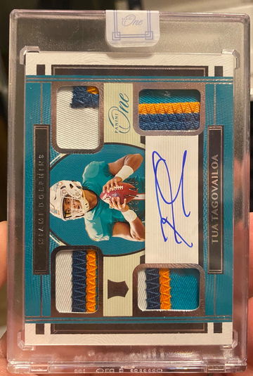 Tua Tagovailoa Panini One Quad jersey patch Autograph Auto 33/49 Rookie RC