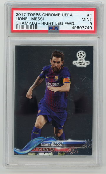 PSA 9 2017 Topps Chrome UEFA Champions League #1 Lionel Messi