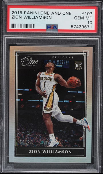 2019 Panini One And One Zion Williamson ROOKIE /99 #107 PSA 10 GEM MINT