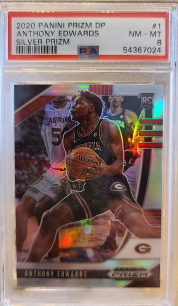 2020-21 Prizm Anthony Edwards Silver Prizm PSA 8
