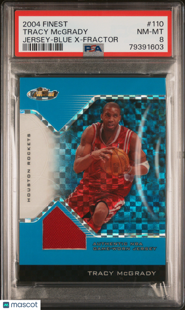2004 Finest Tracy Mcgrady #110 Jersey Blue X Fractor PSA 8