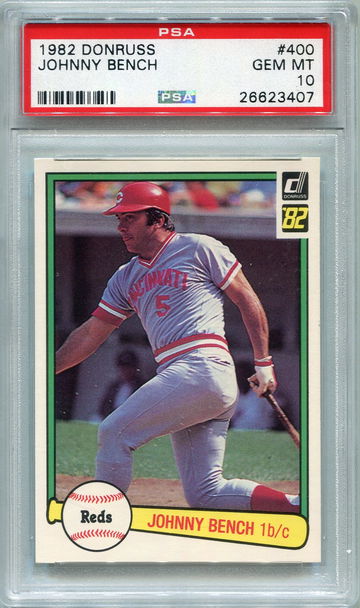 1982 Donruss Johnny Bench Cincinnati Reds #400 PSA 10 GEM MT