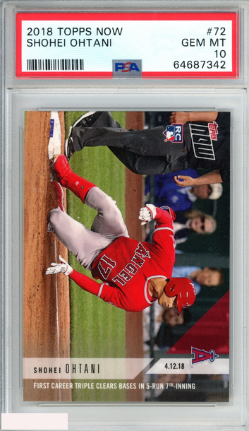 2018 TOPPS NOW SHOHEI OHTANI #72 ROOKIE RC ANGELS PSA 10 GEM MT