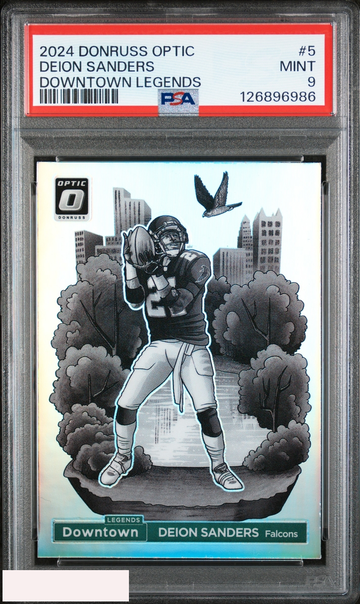 2024 PANINI DONRUSS OPTIC DOWNTOWN LEGENDS DEION SANDERS #5 PSA 9 MINT