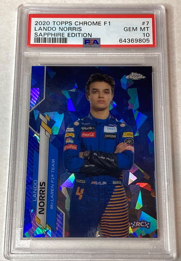 2020 Topps Chrome F1 Lando Norris Sapphire Edition PSA 10