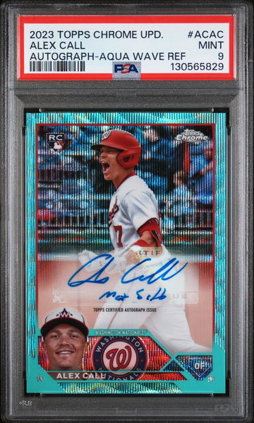 2023 Topps Chrome Update Autograph Aqua Wave Alex Call #ACAC /199 PSA 9