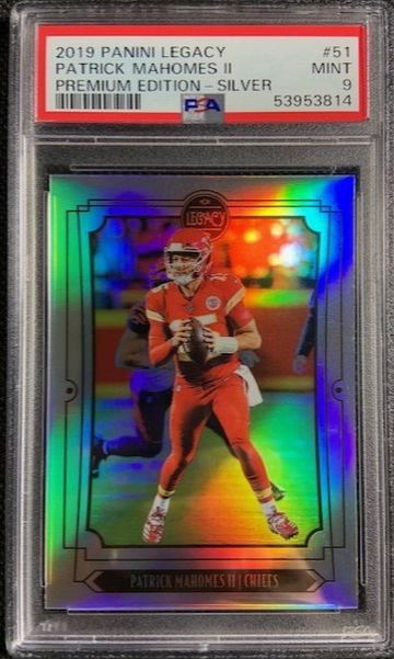 2019 Panini Legacy Premium Silver Prizm #51 Patrick Mahomes PSA 9 MINT Pop 4