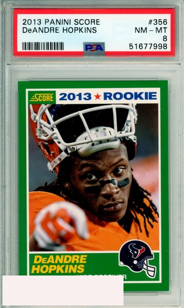 2013 PANINI SCORE DEANDRE HOPKINS #356 ROOKIE HOUSTON TEXANS PSA NM-MT 8