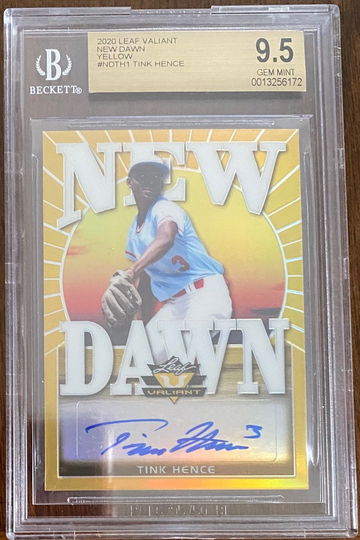 Tink Hence - 2020 Leaf Valliant New Dawn Yellow #2/10  NDTH1  -  BGS 9.5