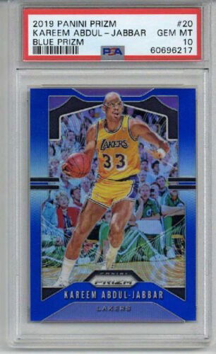 2019 PANINI PRIZM BLUE PRIZM #20 KAREEM ABDUL JABBAR LAKERS PSA 10 RARE