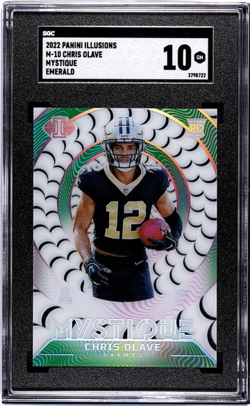 2022 Panini Illusions #M-10 Chris Olave Mystique Emerald SGC 10