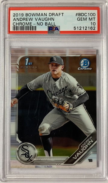 2019 Bowman Draft Andrew Vaughn Chrome - No Ball PSA 10 Gem Mint