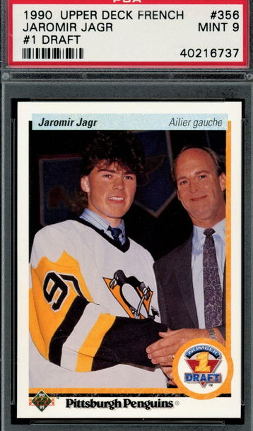 1990 Upper Deck French #356  Jaromir Jagr  RC  PSA 9  Future HOF