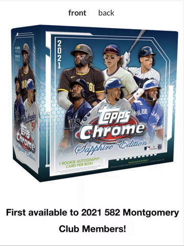 2021 Topps chrome mlb sapphire lot x 6 boxes ( Sold Out ) 1 RC Auto Per Box 