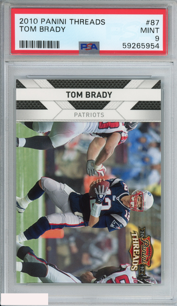 2010 PANINI THREADS TOM BRADY #87 NEW ENGLAND PATRIOTS PSA 9 MINT