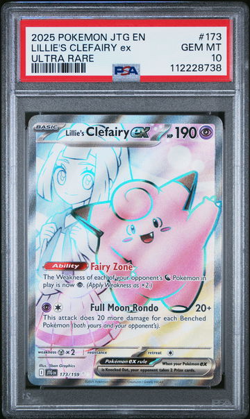 2025 POKEMON JTG EN-JOURNEY TOGETHER ULTRA RARE LILLIE'S CLEFAIRY EX #173 PSA 10