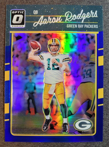 2016 Donruss Optic #36 AARON RODGERS #/149 Blue Holo Prizm Packers MVP 1st Optic