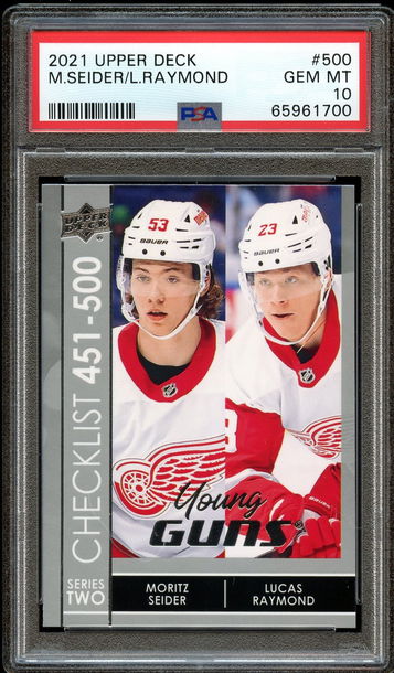 2021 Upper Deck Moritz Seider/Lucas Raymond PSA 10