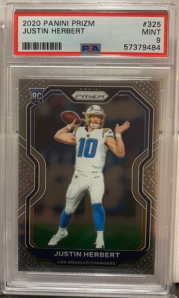 2020 Prizm Justin Herbert Base PSA 9
