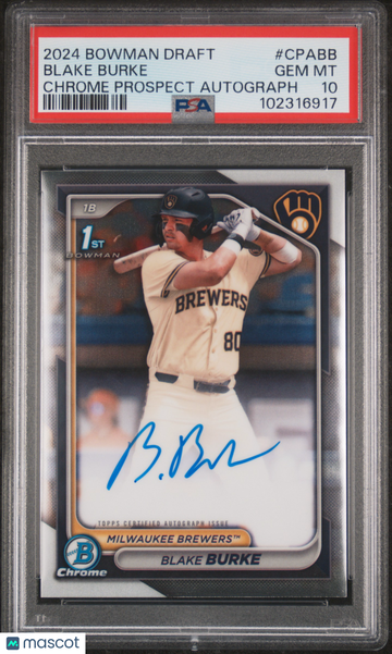 2024 Bowman Draft Chrome Prospect Autographs Blake Burke #CPABB PSA 10