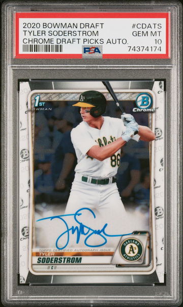2020 BOWMAN DRAFT CHROME AUTO Tyler Soderstrom PSA 10