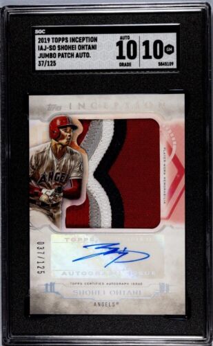 Shohei Ohtani 2019 Topps Inception IAJ-SO Jumbo Patch Autograph /125 SGC 10/10