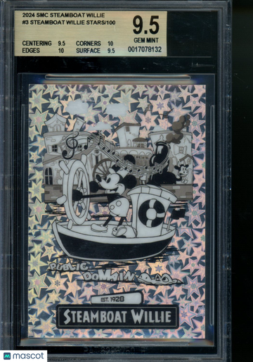 2024 SMC Steamboat Willie Steamboat Willie Stars 74/100 #3 BGS 9.5