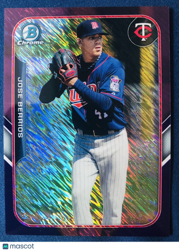 JOSE BERRIOS 2015 Bowman Chrome Mini FFM-JB PURPLE Shimmer Refractor SP #139/250