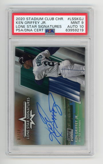 ⚾️🐐 2020 Topps Stadium Club Lone Star Autograph Ken Griffey Jr #3/10 PSA/DNA 🔥POP  1